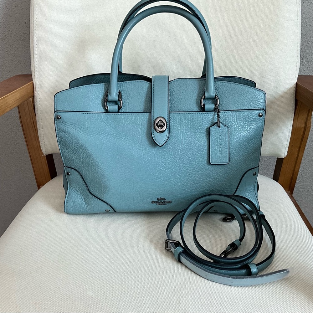 Excellent Condition - Coach Mercer 30 Satchel in Cloud Blue